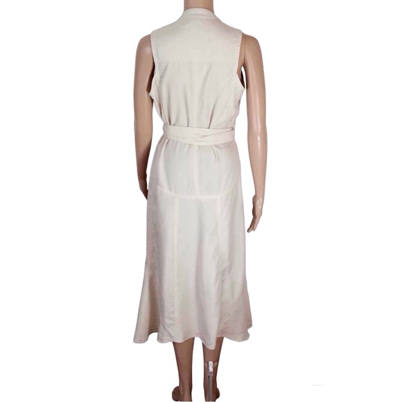 ISABEL MARANT ÉTOILE Banksia Lyocell Wrap Midi Dress In Ecru Size 4 - Picture 3 of 8